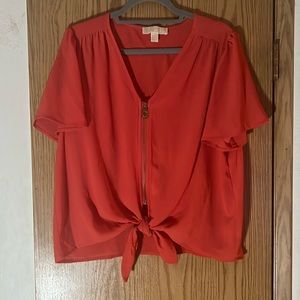 Michael Kors chiffon shirt ties at the bottom